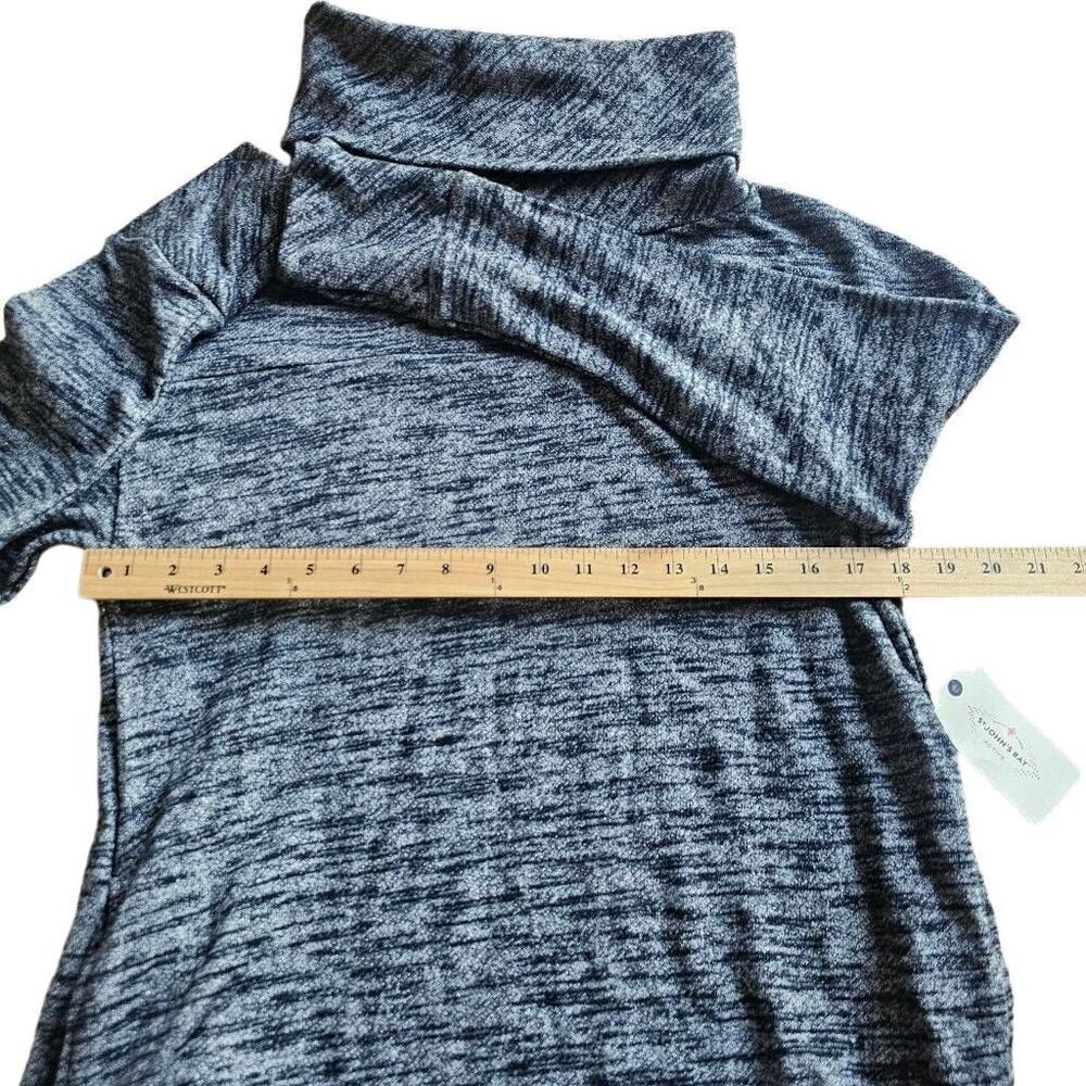 St johns bay womens Sz M heathered gray sweater dress side pockets - Picture 4 of 6